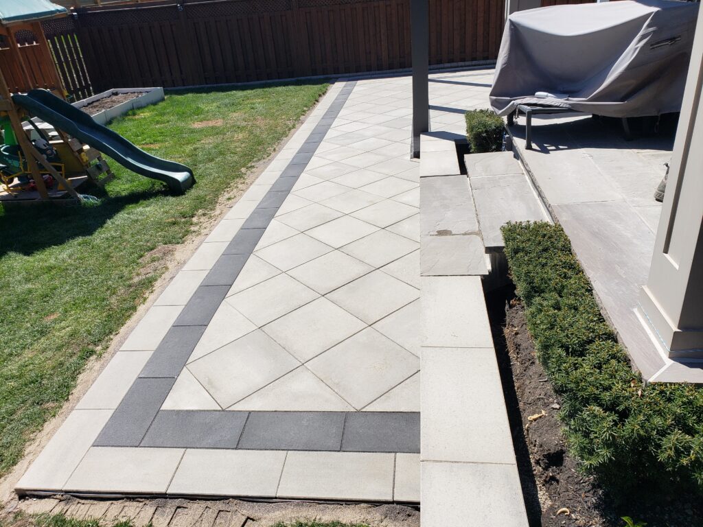 Interlocking walkway installation East Gwillimbury