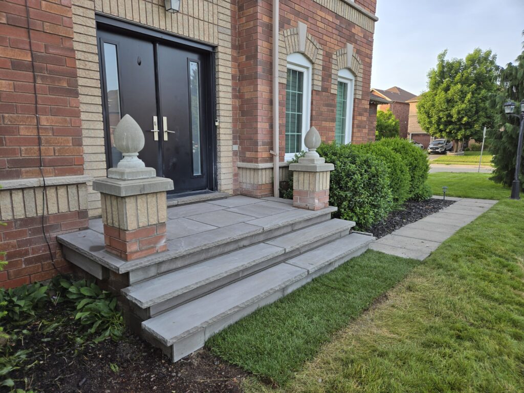 Natural stone steps with coping in Vaughan