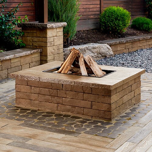 Modern fire pit Vaughan patio design